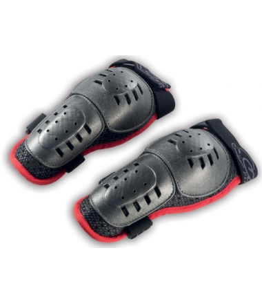 FTWO Kids long knee guards BLACK-RED