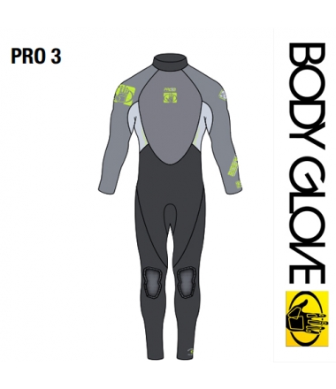 Body Glove 2015 Pro3 3/2 Fullsuit Grey/Lime