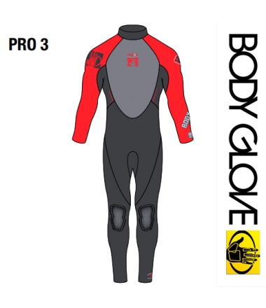 Body Glove 2015 Pro3 3/2 Fullsuit Black/Red
